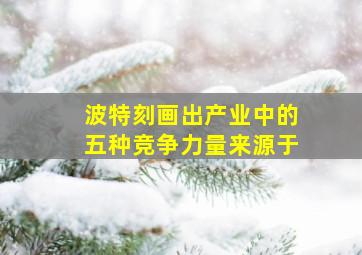 波特刻画出产业中的五种竞争力量来源于