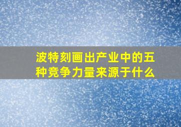 波特刻画出产业中的五种竞争力量来源于什么