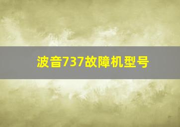 波音737故障机型号