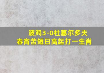 波鸿3-0杜塞尔多夫春宵苦短日高起打一生肖