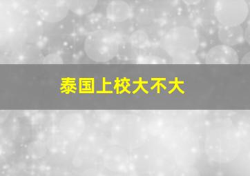 泰国上校大不大