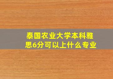 泰国农业大学本科雅思6分可以上什么专业