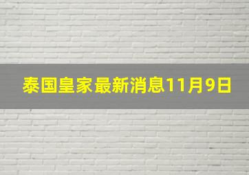 泰国皇家最新消息11月9日