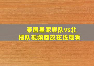 泰国皇家舰队vs北榄队视频回放在线观看