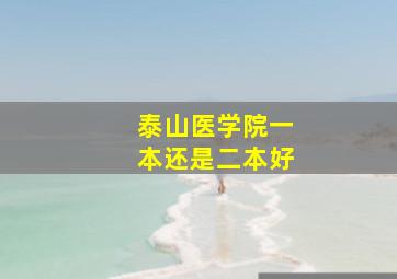 泰山医学院一本还是二本好