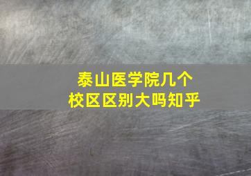 泰山医学院几个校区区别大吗知乎