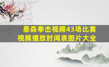 泰森拳击视频43场比赛视频播放时间表图片大全