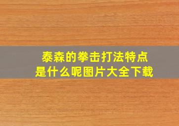 泰森的拳击打法特点是什么呢图片大全下载