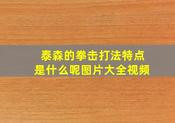 泰森的拳击打法特点是什么呢图片大全视频