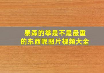 泰森的拳是不是最重的东西呢图片视频大全