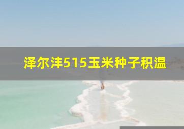 泽尔沣515玉米种子积温