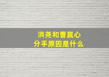 洪尧和曹赢心分手原因是什么