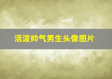 活泼帅气男生头像图片