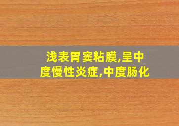 浅表胃窦粘膜,呈中度慢性炎症,中度肠化