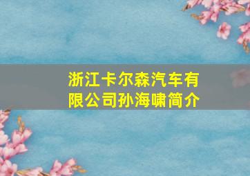 浙江卡尔森汽车有限公司孙海啸简介