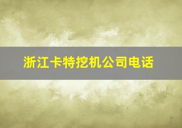 浙江卡特挖机公司电话