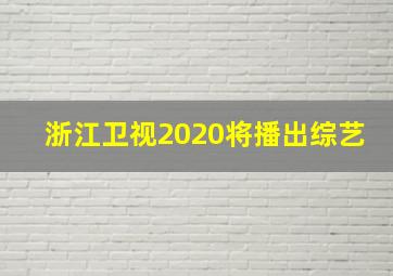 浙江卫视2020将播出综艺