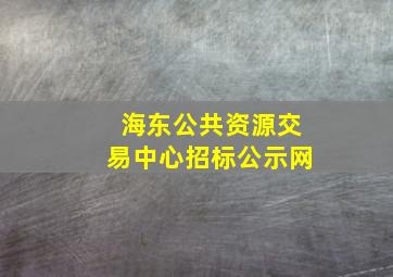 海东公共资源交易中心招标公示网