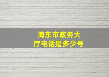 海东市政务大厅电话是多少号