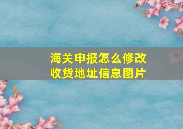 海关申报怎么修改收货地址信息图片