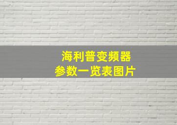 海利普变频器参数一览表图片