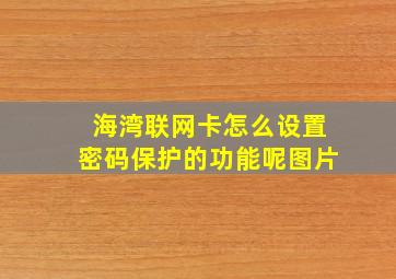 海湾联网卡怎么设置密码保护的功能呢图片