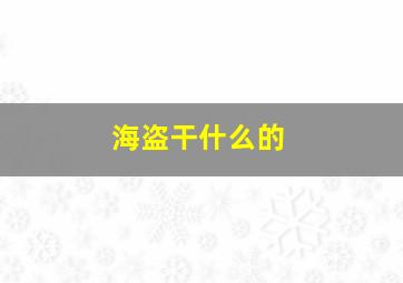 海盗干什么的