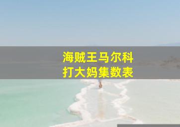 海贼王马尔科打大妈集数表