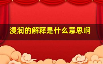 浸润的解释是什么意思啊