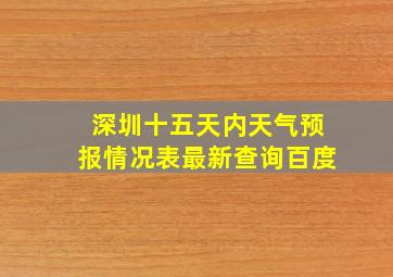 深圳十五天内天气预报情况表最新查询百度