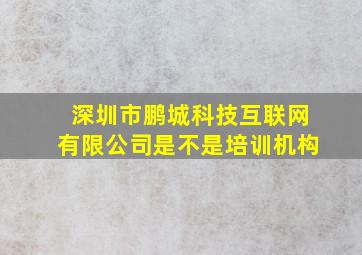 深圳市鹏城科技互联网有限公司是不是培训机构