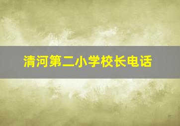 清河第二小学校长电话