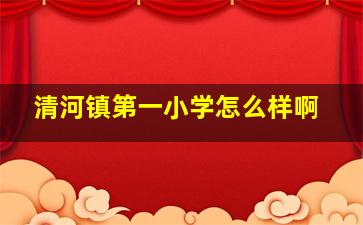 清河镇第一小学怎么样啊