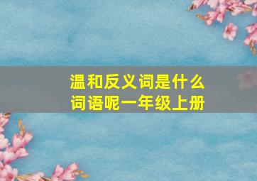 温和反义词是什么词语呢一年级上册