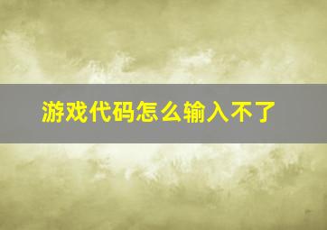 游戏代码怎么输入不了