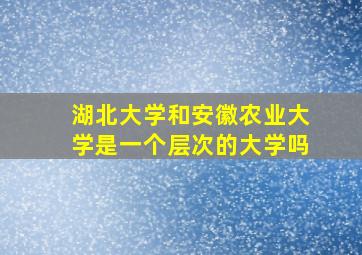 湖北大学和安徽农业大学是一个层次的大学吗