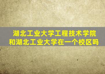 湖北工业大学工程技术学院和湖北工业大学在一个校区吗