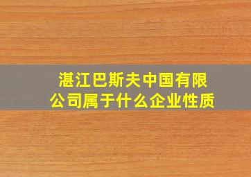 湛江巴斯夫中国有限公司属于什么企业性质