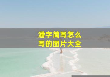 潘字简写怎么写的图片大全