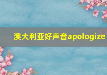 澳大利亚好声音apologize