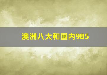 澳洲八大和国内985