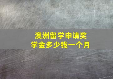 澳洲留学申请奖学金多少钱一个月