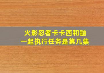 火影忍者卡卡西和鼬一起执行任务是第几集