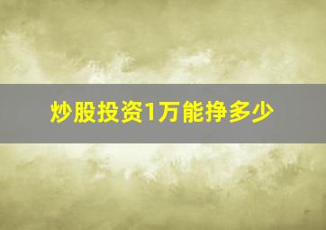 炒股投资1万能挣多少