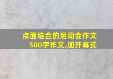 点面结合的运动会作文500字作文,加开幕式