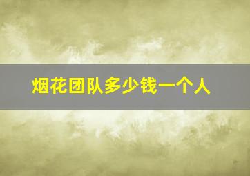 烟花团队多少钱一个人