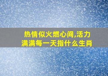 热情似火燃心间,活力满满每一天指什么生肖