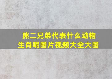 熊二兄弟代表什么动物生肖呢图片视频大全大图