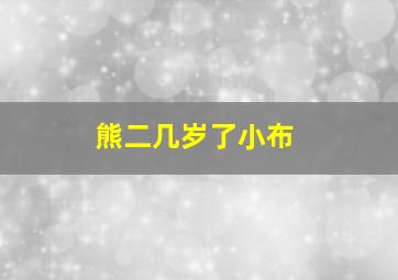 熊二几岁了小布