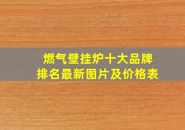 燃气壁挂炉十大品牌排名最新图片及价格表